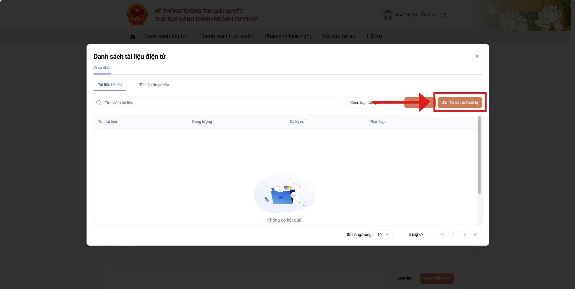Mở ví tài liệu điện tử