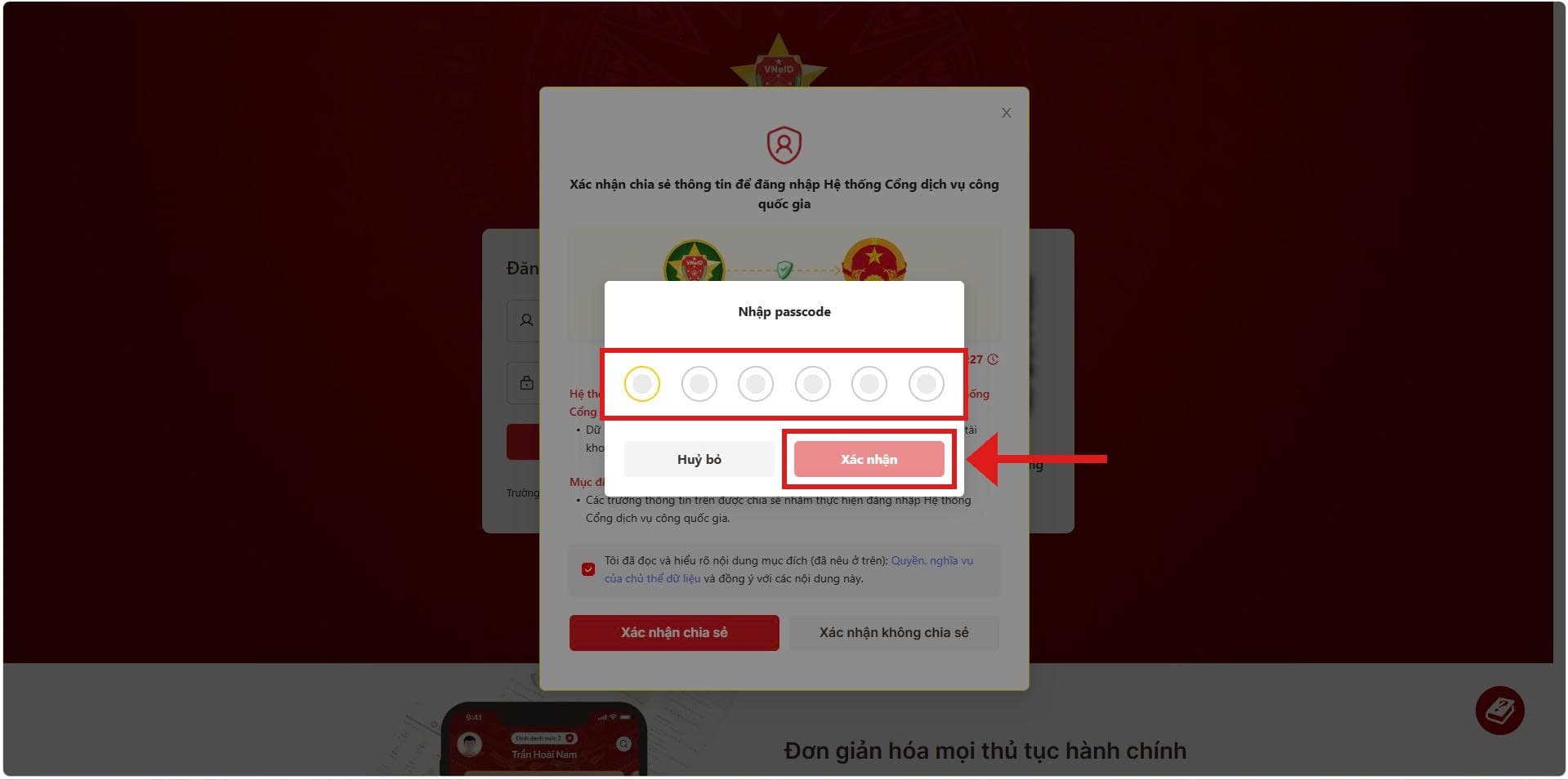 Nhập passcode