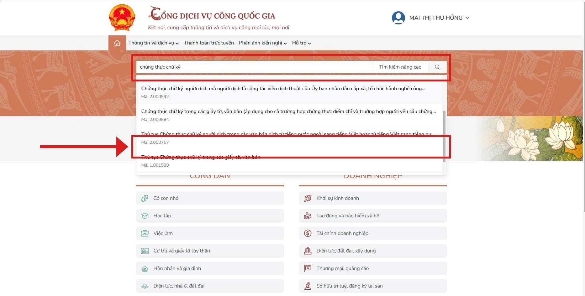 Tìm thủ tục chứng thực chữ ký