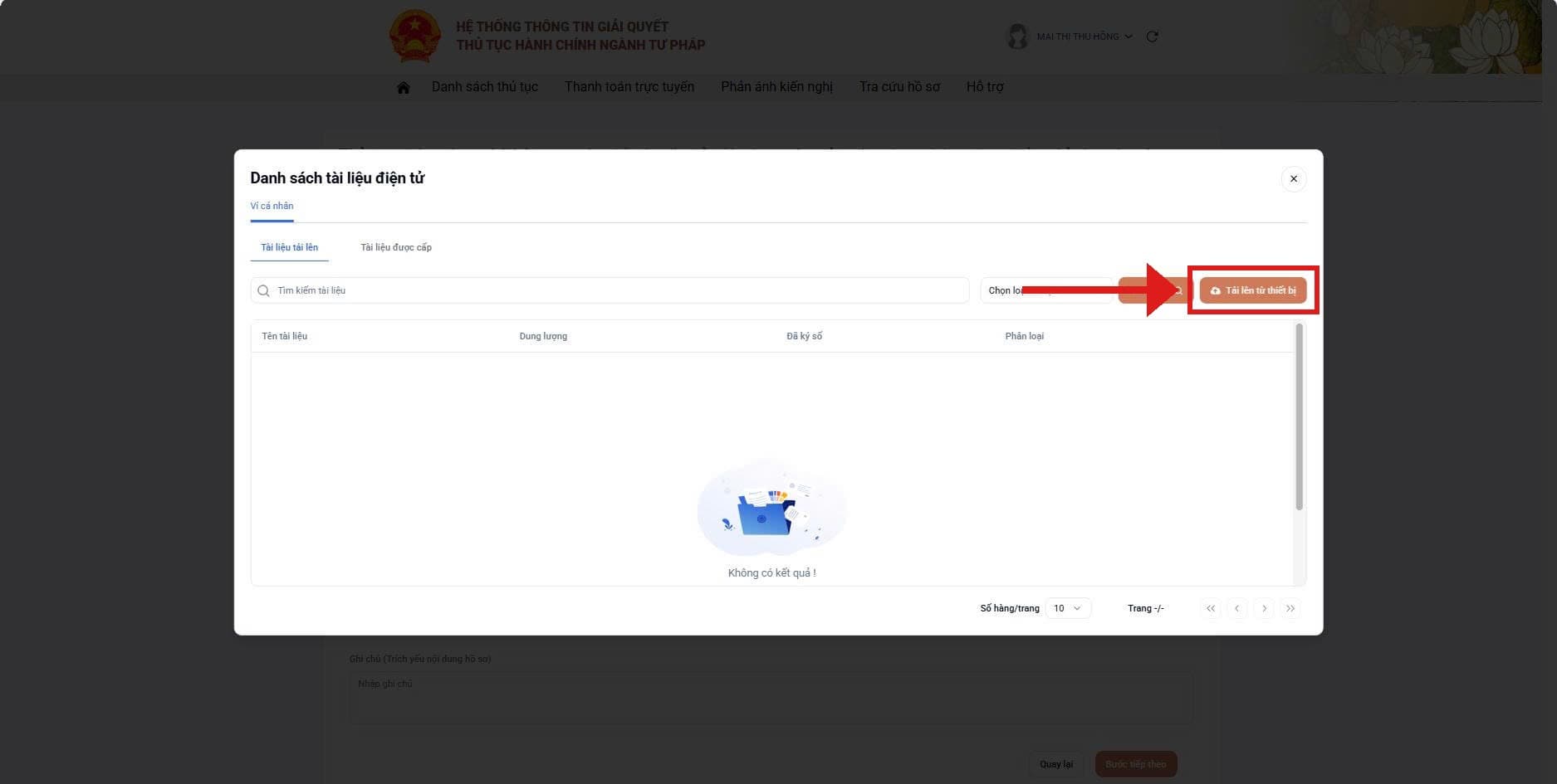 Mở ví tài liệu điện tử