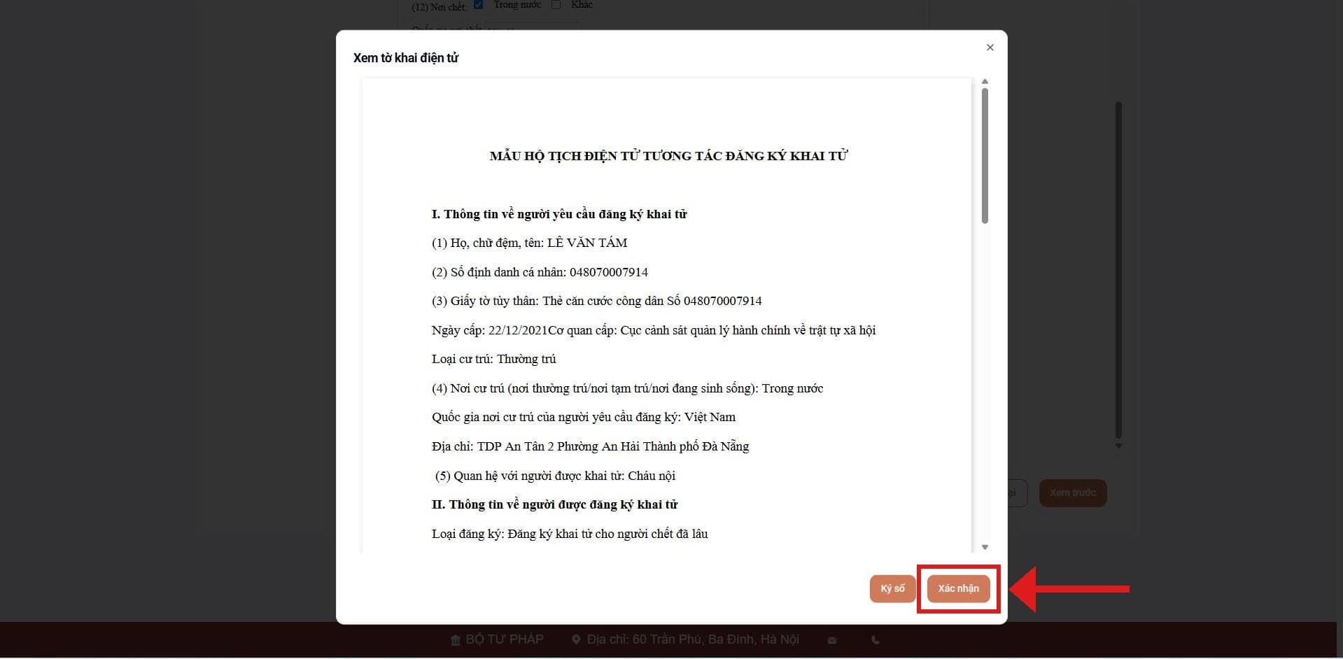 Xem tờ khai điện tử