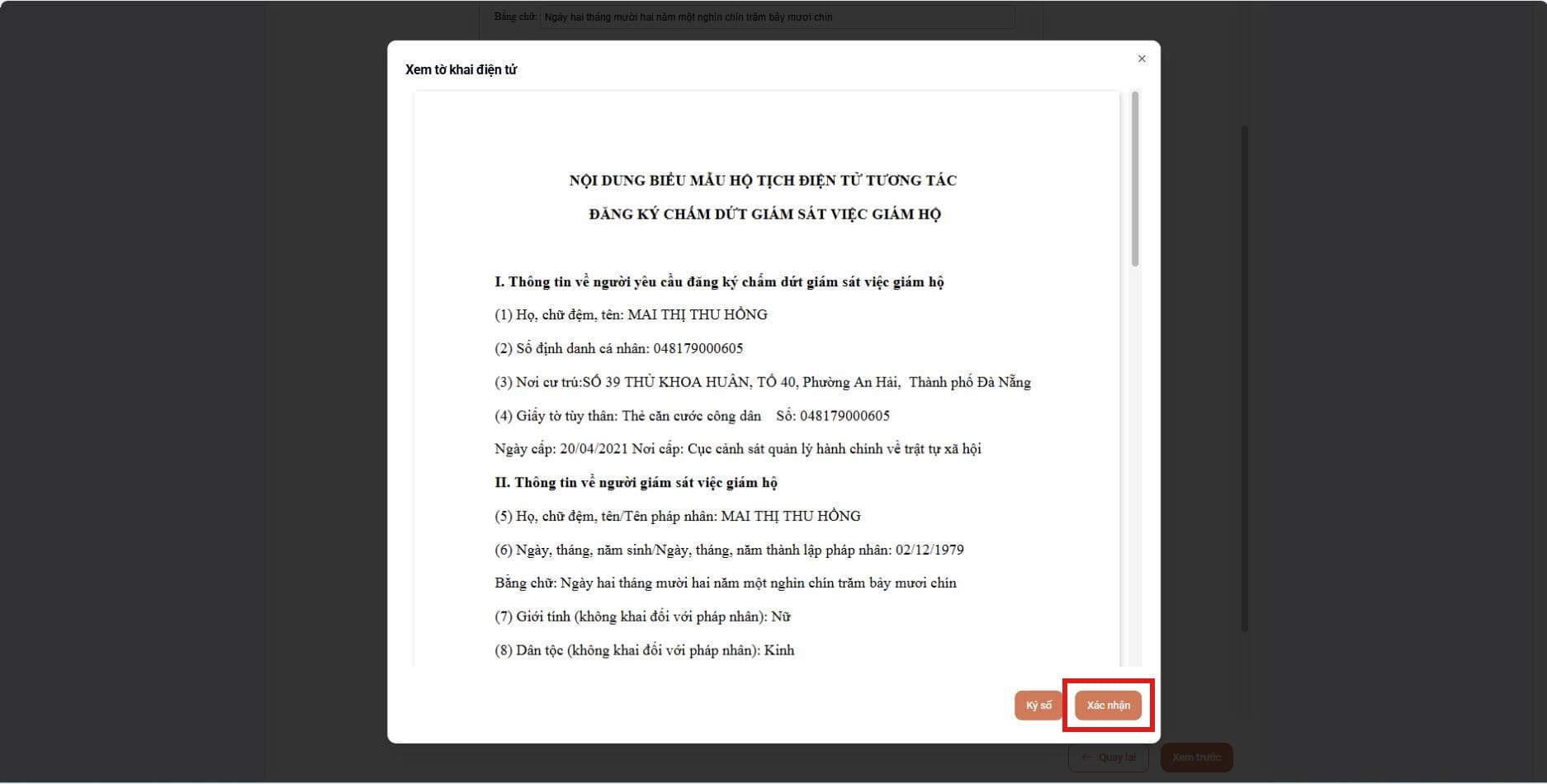 Xem tờ khai điện tử