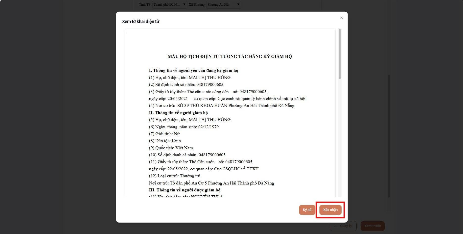 Xem tờ khai điện tử