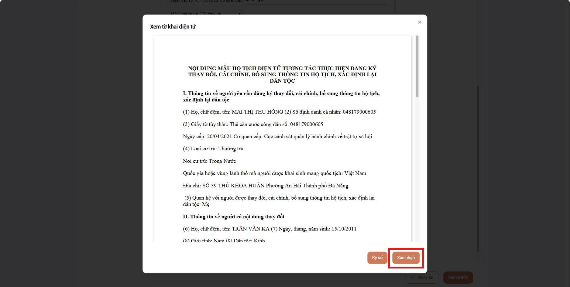 Xem tờ khai điện tử